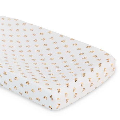 Lulujo - Baby, Infant - Boho Collection - Cotton Muslin Change Pad Cover - Machine Washable