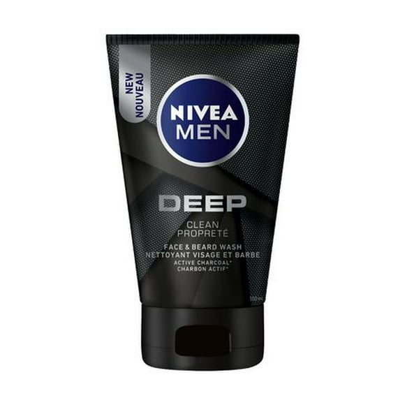 NIVEA Men DEEP Face & Beard Wash with Active Charcoal, 100 mL