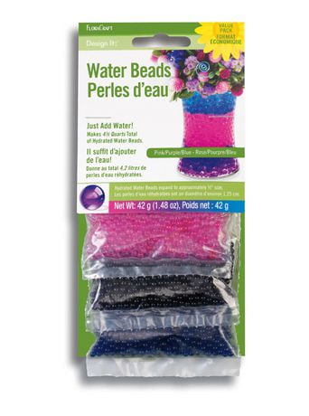 Perles d'eau déshydratées, couleurs froides 