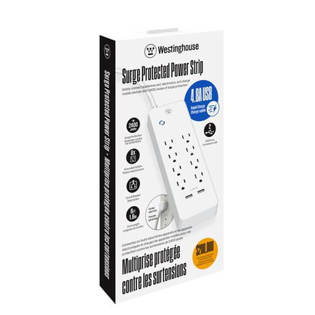 Westinghouse 8-Outlet USB Surge Protector, Westinghouse