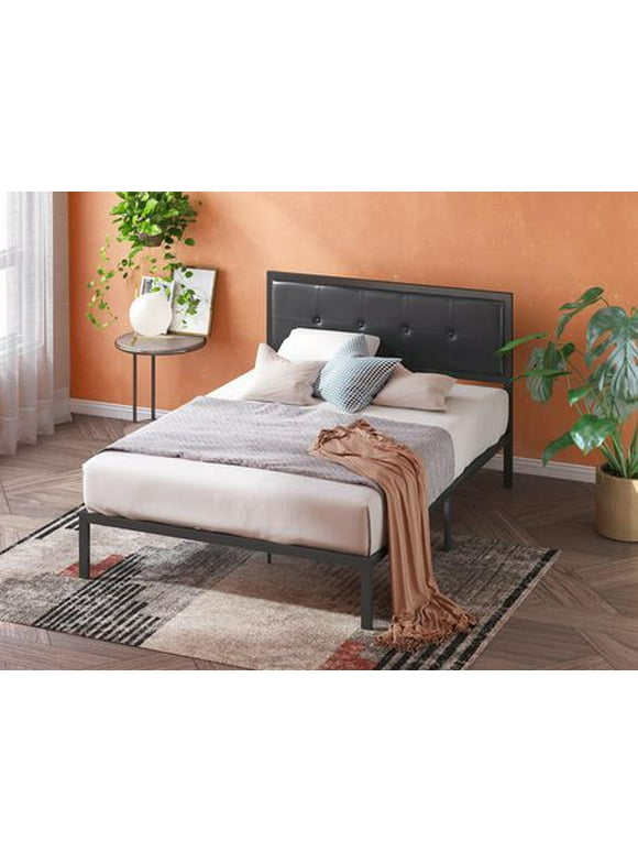 Zinus Cherie Faux Leather Classic Upholstered Platform Bed Frame - No Box Spring Needed - 5 year warranty