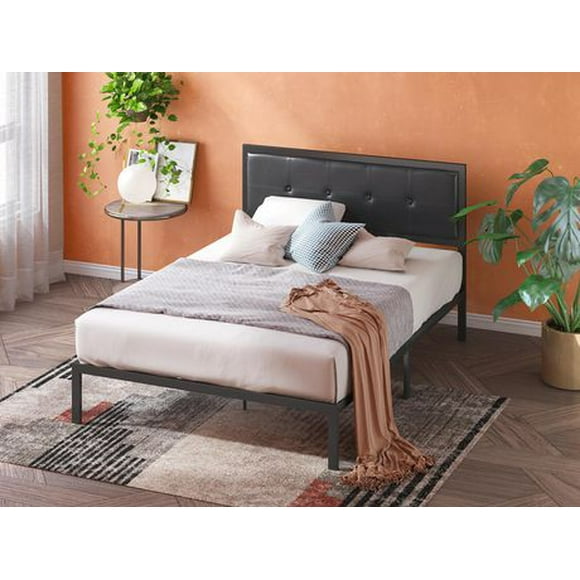 Zinus Cherie Faux Leather Classic Upholstered Platform Bed Frame - No Box Spring Needed - 5 year warranty