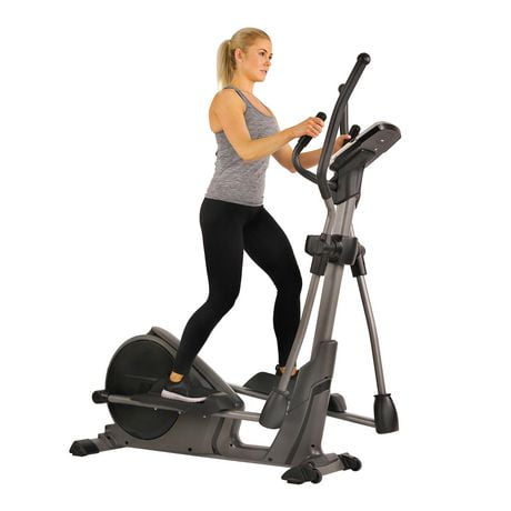 Sunny Health & Fitness Magnetic Elliptical Trainer Elliptical Machine w/ Tablet Holder, Programmable Monitor and Heart Rate Monitoring, High Weight Capacity - SF-E3912