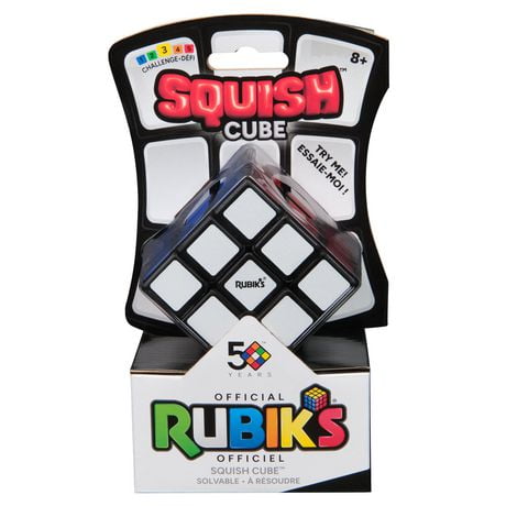 Rubik’s Cube, Squish Cube, Problem-Solving Challenging Brain Teaser Fidget Toy, Soft Sensory Toy, Stress Relief for Adults & Kids Ages 8+, Squish Cube