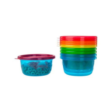 Learning Curve Canada Ltd The First Years Take & Toss 8 Oz Bowls with Lids - 6 Pack, Colours May Vary, 8 oz, 6 pack