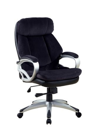 Monarch Dark Charcoal Grey Velvet Executive Office Chair Walmart Canada   1230189 