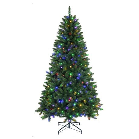 Holiday Time 7' Pre-Lit Braxton Fir Christmas Tree-Green, 1066 branch tips, 400 lights