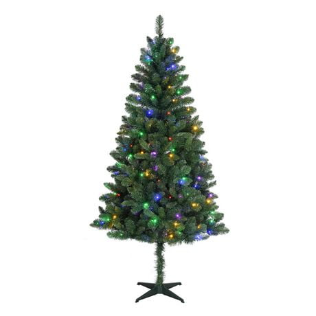 Holiday Time 6.5' Pre-Lit LED Paxton Pine Christmas Tree-Green, 612 branch tips, 200 lights