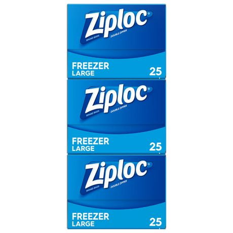 Ziploc Freezer Bags Large 3 Pack 3 X 25 Bags Walmart Canada