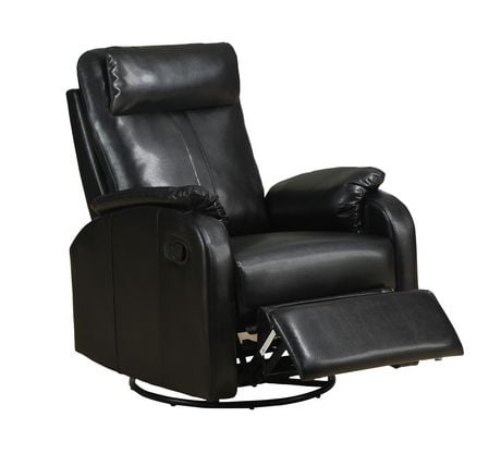 Chaise bercante inclinable pivotante Monarch Specialities en cuir lie noir Walmart