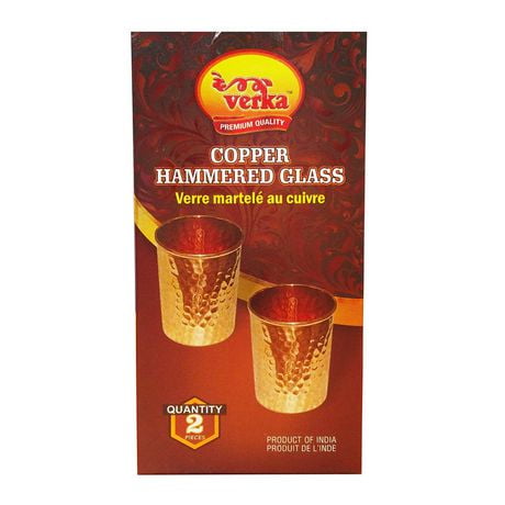 Verka Copper Hammered Glass, 2 Pieces