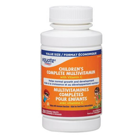 Equate Children’s Complete Multivitamin <br>with Vitamin C, 250s<br>Chewable tablets