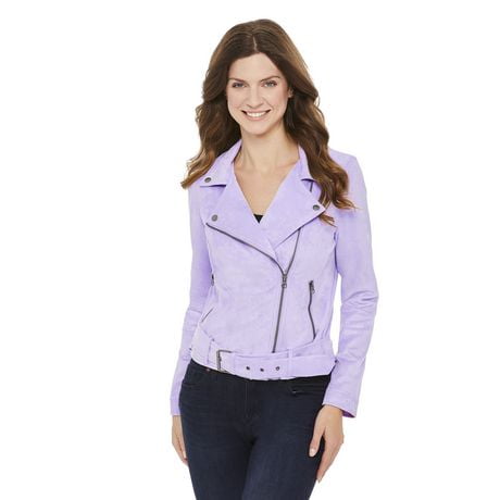 purple faux suede jacket