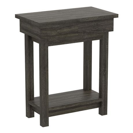 Safdie & Co. Accent Table 20L Dark Grey Open Top Drawer