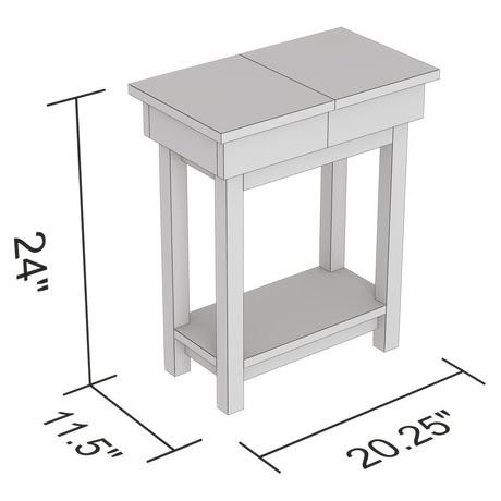 Grey with Drawer Accent End Table Gray Safdie & Co