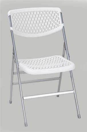 COSCO Commercial Resin Mesh Folding Chair White 4 Pack Walmart Canada   6000201232188 