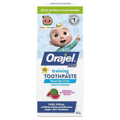 Orajel Kids Cocomelon Training Toothpaste Fluoride Free, Natural Watermelon Flavour