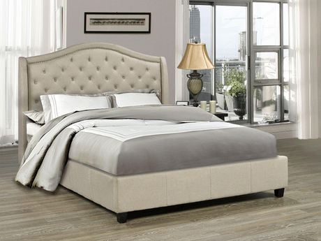 Gabriel Queen Platform Bed, Beige | Walmart Canada