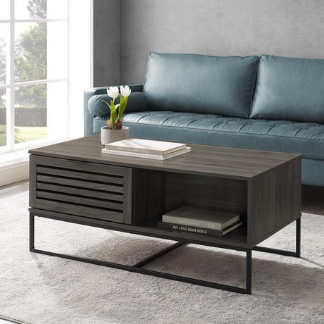 42 Modern Slat Door Coffee Table Slate Grey Canada - Slate Gray Coffee Table Set 42 Modern Slat Door Coffee Table Slate Grey Canada - Slate Gray Coffee Table Set