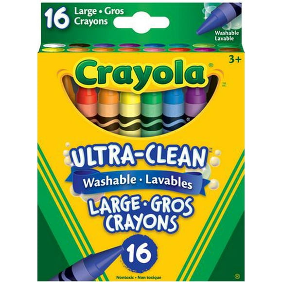 16 gros crayons de cire lavables Crayons lavables