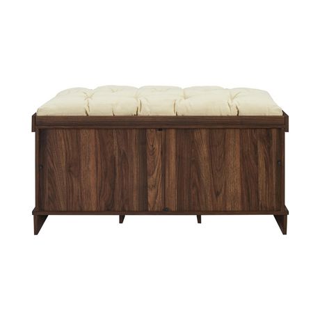 42" Modern Farmhouse Entryway Storage Bench - Dark Walnut ...