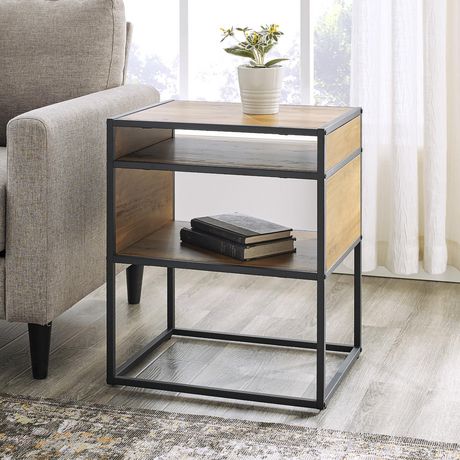 Industrial Modern Side Table - Reclaimed Barnwood | Walmart Canada