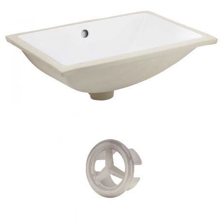 20.75-in. W Rectangle Bathroom Undermount Sink Set In White - Brushed Nickel Hardware AI-20408