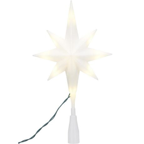 Holiday Time LED Christmas Tree Topper, Frosted Star, 11"