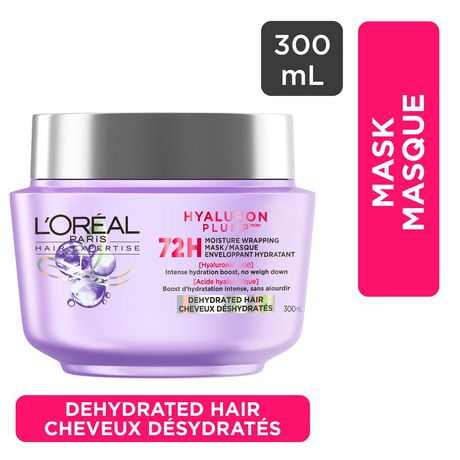 L'Oréal Paris Hair Expertise Hyaluron Plump Masque Enveloppant Hydratant avec Acide Hyaluronique, 300ml Masque formulé avec de l'Acide Hyaluronique