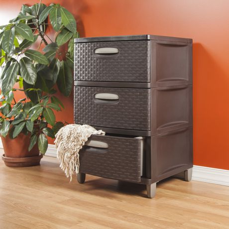 drawer cart sterilite weave storage walmart drawers unit brown office