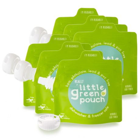 Little Green Pouch - Pochette réutilisable pour aliments - Paquet de 6 (100 ml)