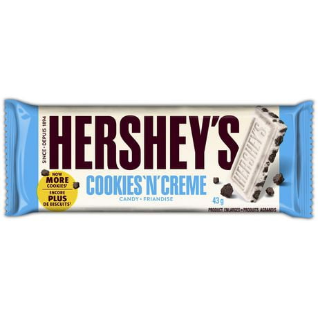 HERSHEY'S COOKIES 'N' CREME Full Size Candy Bar, 43 g