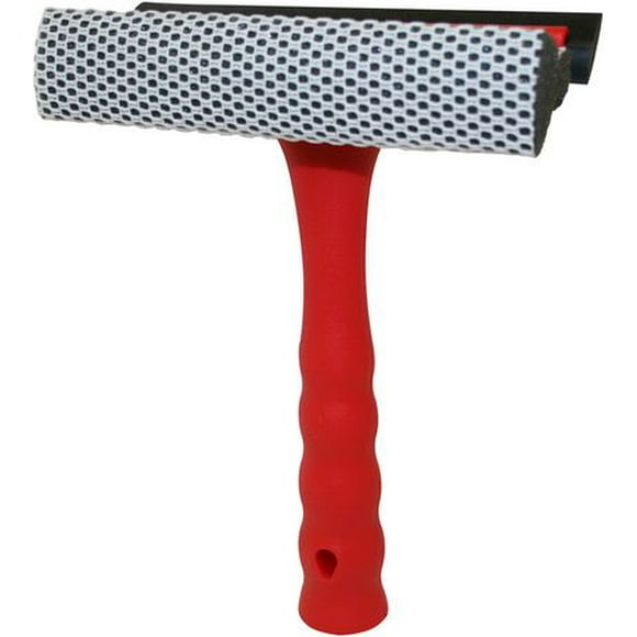 6" Window Squeegee with Red Plastic Head and 9" Handle, 6" Window Squeegee