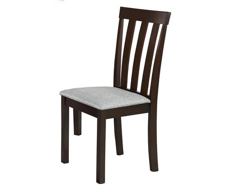 K-LIVING DIANA DINING CHAIR IN ESPRESSO FINISH WITH GREY FABRIC SEATS ...