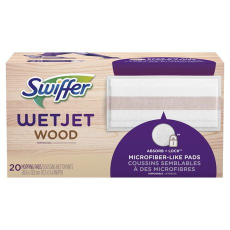 Recharges de linges nettoyants Swiffer WetJet pour planchers de bois 20 unités