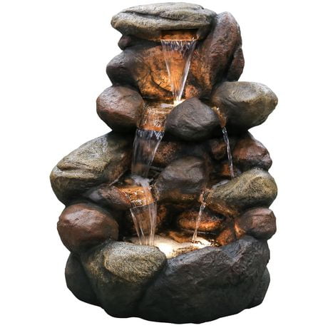 Angelo Décor 22.5-inch River Rock Fountain includes energy-efficient ...