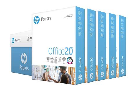 Papier pour imprimante HP Office20 8,5 x 11, 20lb, 5 rames