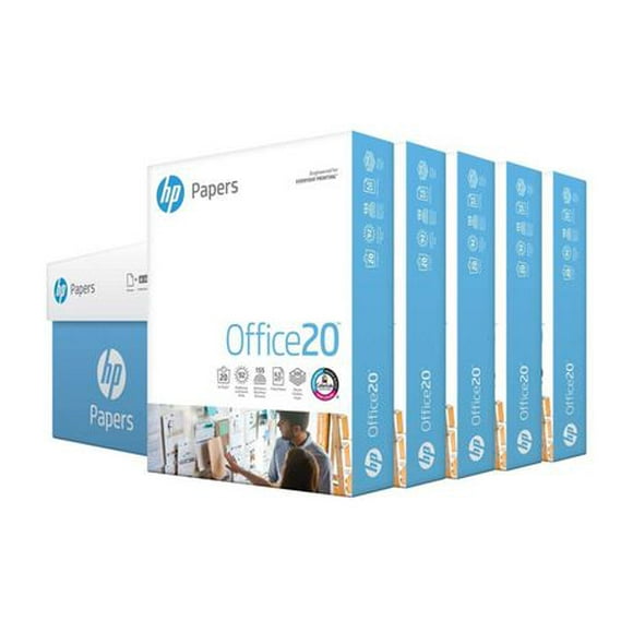 Papier pour imprimante HP Office20 8,5" x 11", 20lb, 5 rames