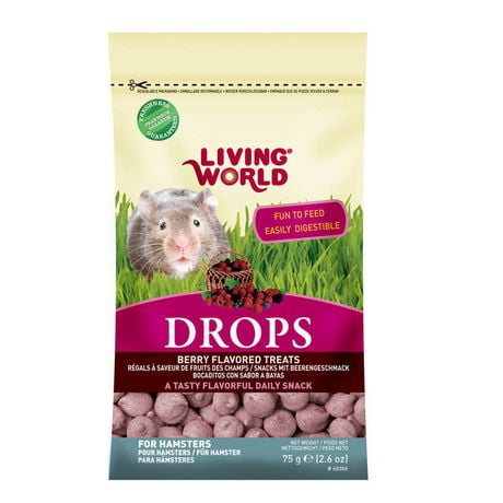 Régals Drops Living World pour hamsters, saveur de fruits des champs 75 g (2,6 oz)