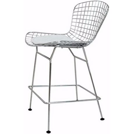 Nicer Furniture Bertoia White Counter, Wire Mesh Counter Stools