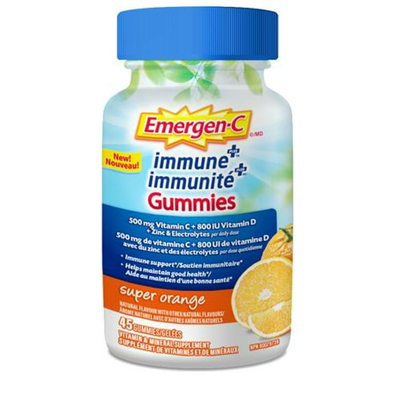 Emergen-C Immune+ (45 Unités) Saveur Super Orange 45 points