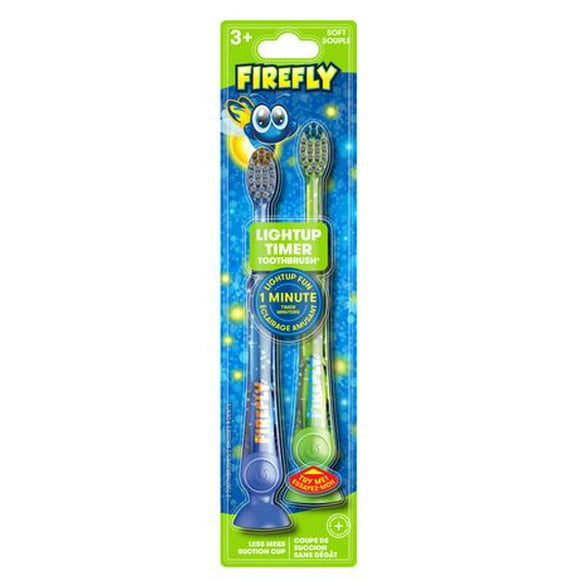 FireFly Lightup Timer Toothbrush 2ct - Souple - 3+ ans