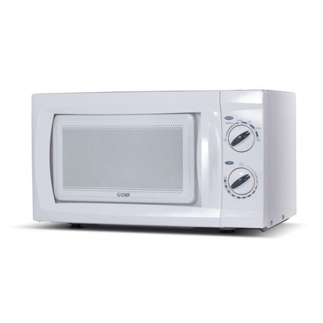 COMMERCIAL CHEF 0.6 Cubic Foot Microwave with 6 Power Levels, Small Microwave with Grip Handle, 600W Countertop Microwave with 30 Minute Timer and Mechanical Dial Controls, White