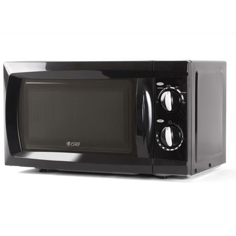 COMMERCIAL CHEF 0.6 Cubic Foot Microwave with 6 Power Levels, Small Microwave with Grip Handle, 600W Countertop Microwave with 30 Minute Timer and Mechanical Dial Controls, Black
