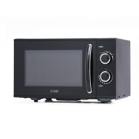 Commercial Chef 0.9 Cubic Foot Countertop Microwave, Compact, Rotary Control, Black