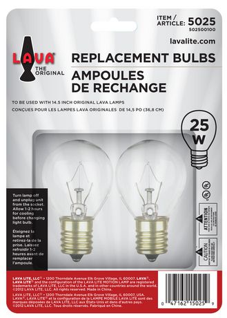 Lava 25 Watt Light Bulb, Fits 14 1/2 Lava lamp 