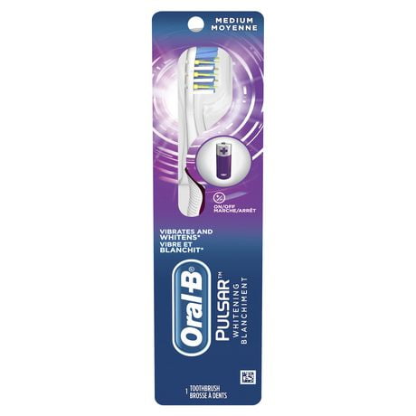 Oral-B Pulsar Whitening Battery Powered Toothbrush, Medium, 1 toothbrush