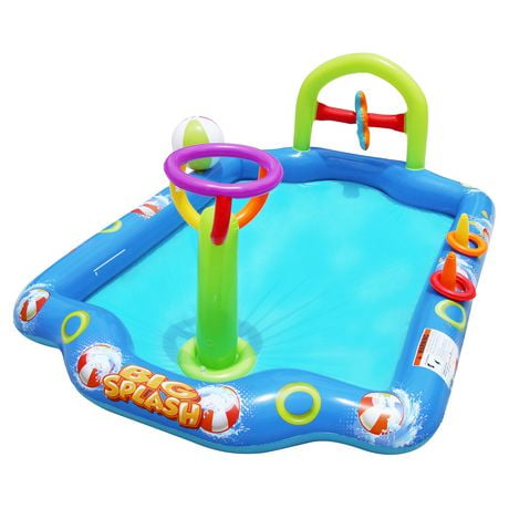 BANZAI Inflatable Splash Pad Activity Pool with Sprinkler