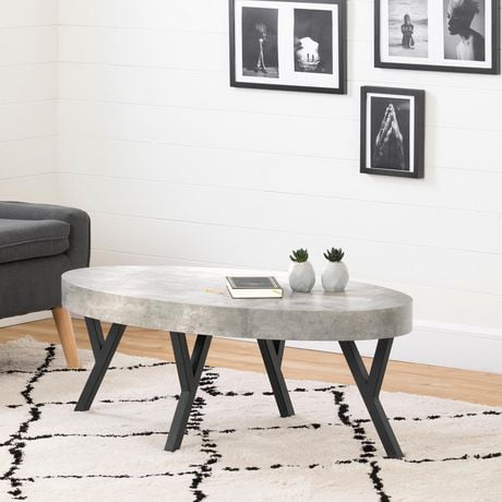 South Shore City Life Coffee Table Concrete Gray and Black