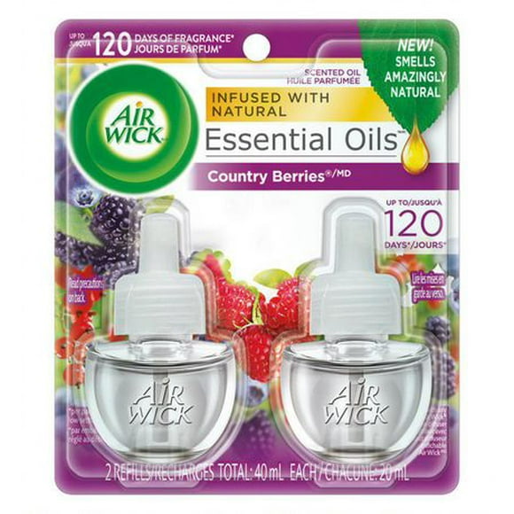 Air Wick Plug-in Air Freshener, Scented Oil Refills, Country Berries, 2 Refills, 2 Refills